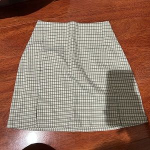 green plaid mini skirt